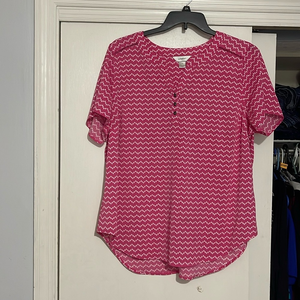 CJ Banks Plus Size Blouse 1X in Pink